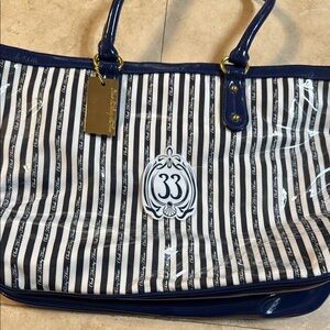 Navy and White Striped Tote Bag! Club 33